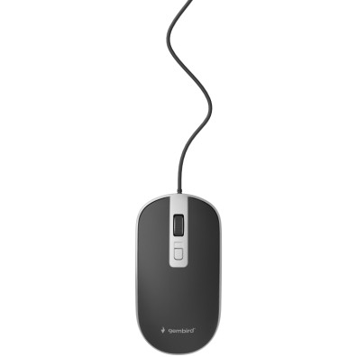 Gembird - Ratón Óptico Gembird Cableado Usb Negro Y Plata Gb71300