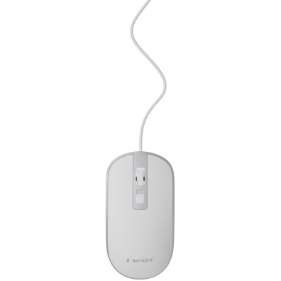Gembird - Ratón Óptico Gembird Con Cable Usb En Blanco Y Plata Gb71400