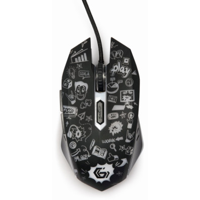 Gembird - Ratón Óptico Led Gembird De 6 Botones Con Cable Negro Gb73000
