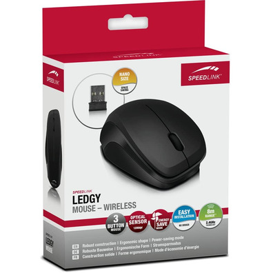 Ratón Inalámbrico LEDGY Speedlink Negro