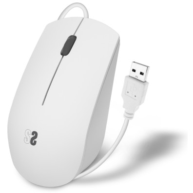 Ratón SUBBLIM Business Silencioso con Cable USB Blanco 1200 DPI