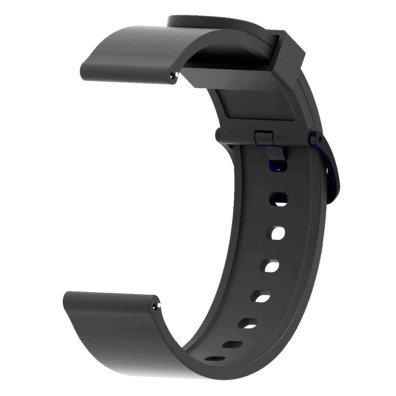 Correa Universal Silicona 20mm para Smartwatch Xiaomi/Amazfit/Samsung/Huawei/Realme/Ticwatch - CROCOCASE - Negro