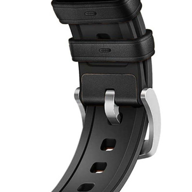Correa Universal Cuero Premium 22mm para Smartwatch Xiaomi/Amazfit/Samsung/Huawei/Realme/Ticwatch - CROCOCASE - Negro