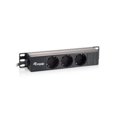 Regleta de alimentación para rack 10" con tomas - Aluminio 1U EQUIP