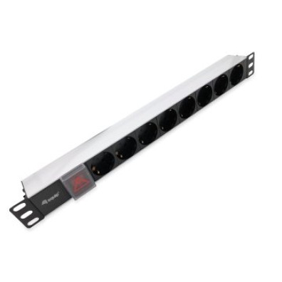 Regleta de alimentación para Rack 19" 1U de aluminio con interruptor y 8 tomas - Marca EQUIP