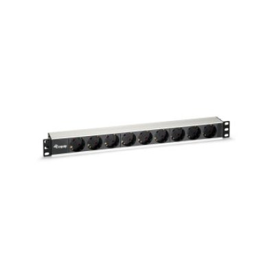 Regleta de Alimentación Aluminio Rack 19" 1U 9 Tomas