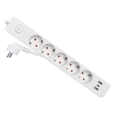 Regleta EQUIP 245555 5 Tomas SCHUKO USB-A/C Blanco