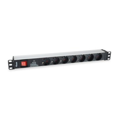 Regleta Alimentación 7 Tomas con Interruptor y Protector Sobretensión 19" 1U
