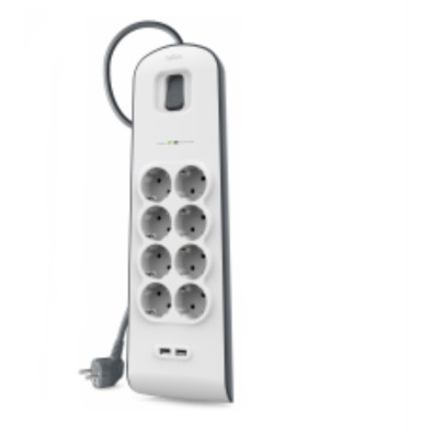 Belkin SurgeStrip 8 Tomas – Regleta con Protección Antipicos y USB-A