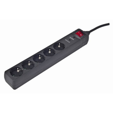 Gembird SPG5-C-5 – Regleta de 5 Tomas con Protección Antipicos
