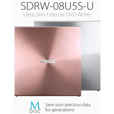 Regrabadora Externa Asus SDRW-08U5S-U Ultra Slim Pink