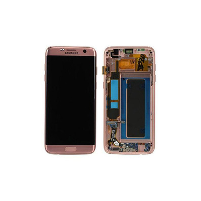 Repuesto Pantalla Completa con Marco Samsung Galaxy S7 Edge Oro Rosa