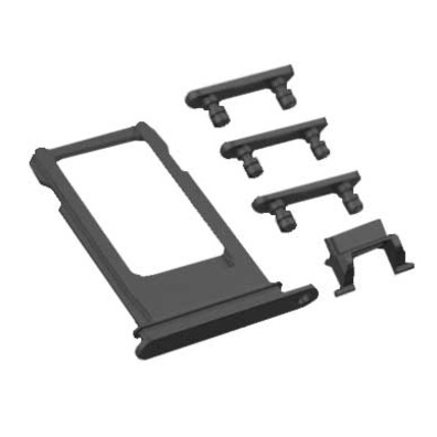 Repuesto SIM Card + Botones Laterales iPhone 7 Negro
