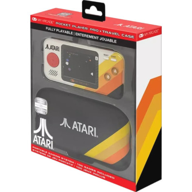 MY ARCADE PORTABLE GAMING SYSTEM POCKET PLAYER PRO ATARI + TRAVEL CASE (100 GAMES INCLUDED)