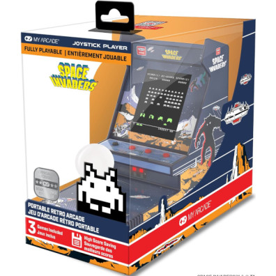 MY ARCADE PORTABLE RETRO ARCADE JOYSTICK PLAYER SPACE INVADERS (3 GAMES INLUDED)