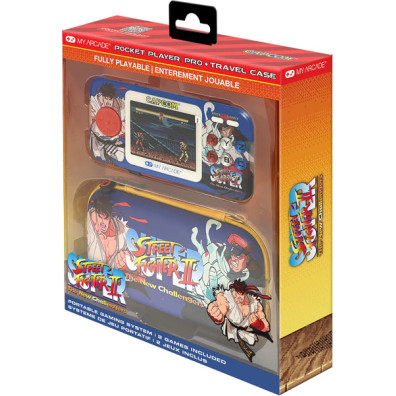 MY ARCADE PORTABLE GAMING SYSTEM POCKET PLAYER PRO SUPER STREET FIGHTER II + TRAVEL CASE
