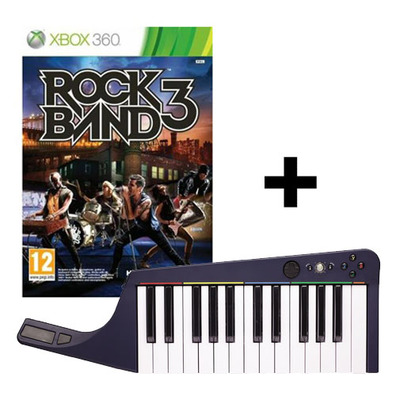 Juego Rock Band 3 + Teclado Wireless Xbox 360