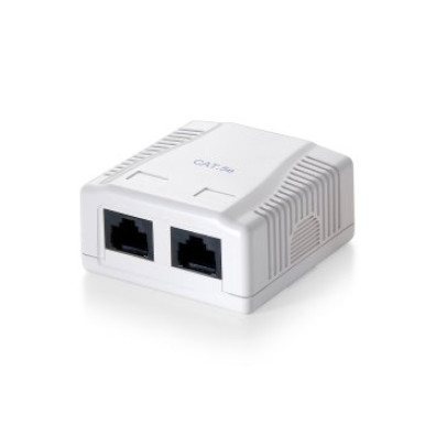 ROSETA DE SUPERFICIE CATEGORÍA 5e 2 HEMBRAS RJ45 - Marca Equip