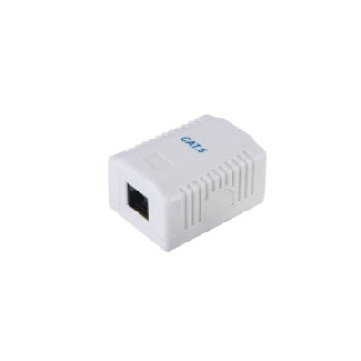 ROSETA DE SUPERFICIE RJ45 CATEGORÍA 6 1 HEMBRA BLANCA - Marca EQUIP