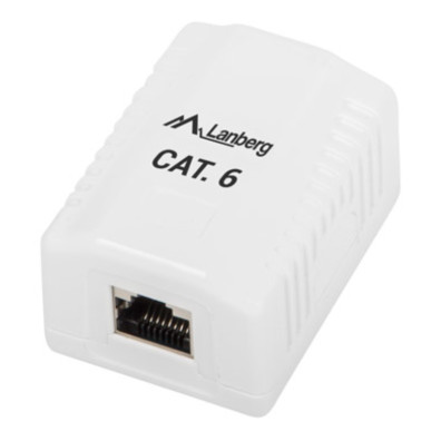 Conector de Superficie LANBERG Cat.6 FTP Apantallado 1x RJ45 Blanco