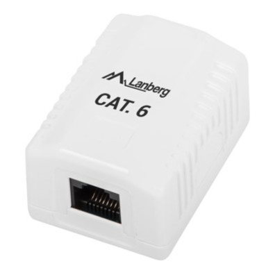 Roseta de Superficie LANBERG Cat.6 UTP 1X Toma RJ45 Blanca