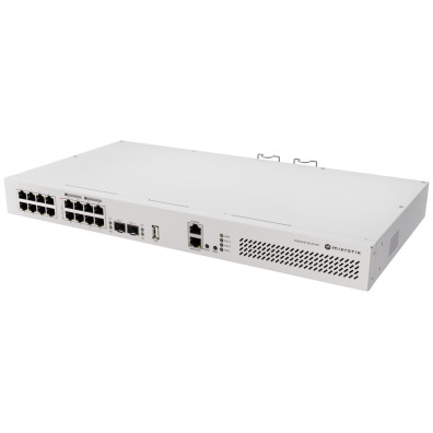 Switch L3 MikroTik CRS418-8P-8G-2S+RM - 17xGbE, 8xPoE-out 150W, 2xSFP+ 10G, Quad-Core 2.2GHz