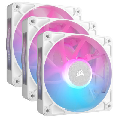 Ventilador Auxiliar Corsair RX120 iCUE LINK RGB 120mm Blanco Pack Triple