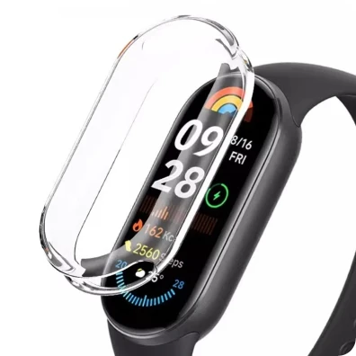 Funda Xiaomi Smart Band 10 Transparente con Funda PC y Cristal Templado - CROCOCASE