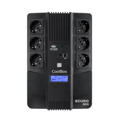 SAI COOLBOX SCUDO 3 800VA con LCD 480W Color Negro 6xSCHUKO