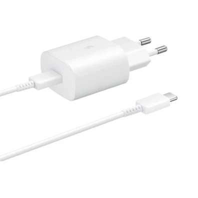 Samsung Cable USB Tipo-C 25W Carga Rápida Blanco - Cargador de Pared