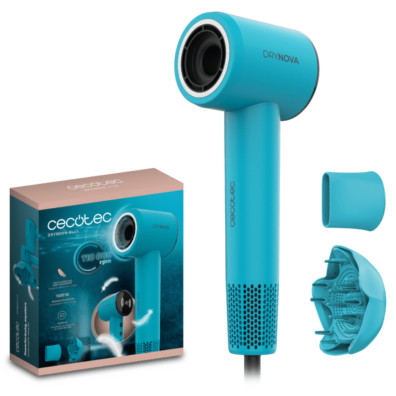 Secador de Pelo Cecotec DryNova Blue Wave,1600 W., Motor Brushless, 2 temperaturas, 2 velocidades -