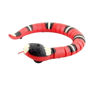 Serpiente Astuta Roja con Detección Inteligente - Juguete Interactivo para Gatos
