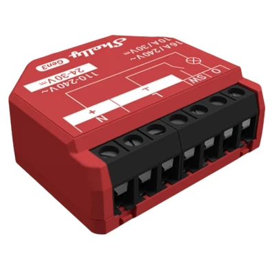 Relé Inteligente WiFi Shelly 1PM Gen3 Rojo