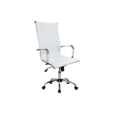 Silla de Oficina Equip Respaldo Alto Blanco PU Alta Calidad - Ergonómica