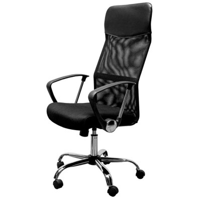 Silla de Oficina Powergaming Powerbasics Mesh Negro - Respaldo Reclinable