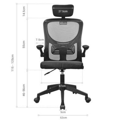 Silla Ergonómica Mars Gaming Gris MGCERGOPLUS con Malla Transpirable y Reposacabezas y Reposabrazos