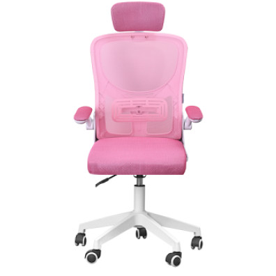 Silla Ergonómica Mars Gaming Rosa y Blanco - Reposacabezas - Malla Transpirable