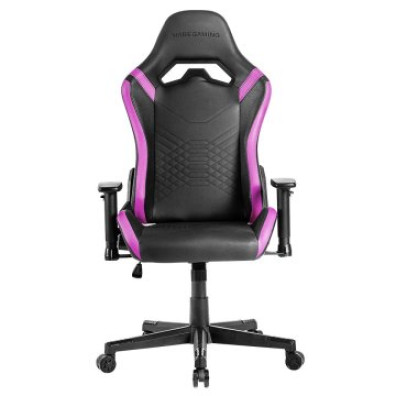 Silla Gamer Mars Gaming MGCPROBP Negra Detalle Violetas Brazos Regulables Altura Reclinable