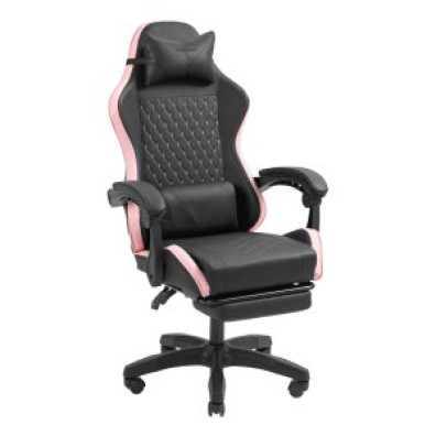 Silla Gamer Mars Gaming MGCXBPK Negra y Rosa - Reclinable con Reposabrazos y Reposapiés Ajustables - Cojines incluidos