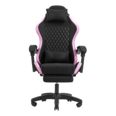 Silla Gamer Mars Gaming MGCXFGRBL Negra y Rosa - Reclinable Reposabrazos Ajustable Reposapiés Cojines