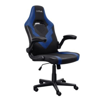Silla Gamer Trust GXT 703 Negra/Azul - Elevador de Gas Clase 4 Reposabrazos Abatibles Bloqueo
