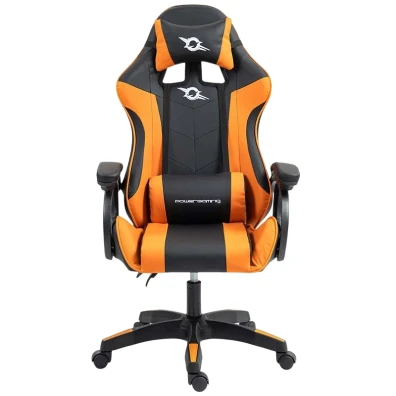 Silla Gaming PowerGaming Negro y Naranja - Ideal para Juego o Trabajo