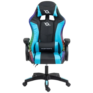 Silla Gaming PowerGaming LED RGB Negro y Azul