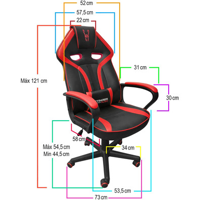 Silla Gaming Woxter Stinger Station Alien Negra/Roja