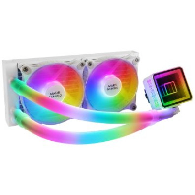 Sistema de Refrigeración Líquida Mars Gaming ML-ULTRA240 White 2x12cm con Iluminación ARGB