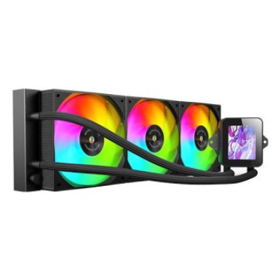 Sistema de Refrigeración Líquida Mars Gaming MLVISION360 Negro 3x120mm ARGB TPD 500W Pantalla LCD