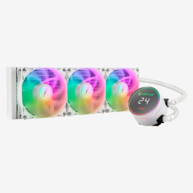 Sistema de Refrigeración Líquida UNYKA UK353101 Aquastorm 360 Blanco Ventiladores 120mm 1800 RPM ARGB
