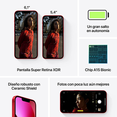 Smartphone Apple iPhone 13 Mini 512GB 5.4" 5G Rojo