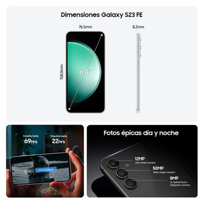 Smartphone Samsung Galaxy S23 FE 8GB/ 256GB/ 6.4"/ 5G/ Crema