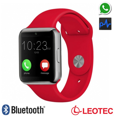 Smartwatch Leotec Bluetooth Pulse Rojo